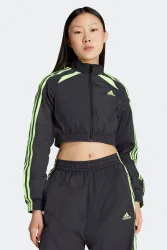 Adidas Sportswear Teamgeist Crop Trainingsjacke - Black + Signal Green XS Damen