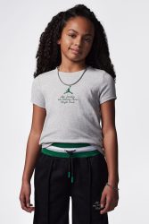 Jordan Geripptes T-Shirt - Light Grey Heather S Kids