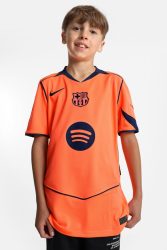 Nike FC Barcelona Mesh T-Shirt - Bright Mango + Midnight Navy L Kids