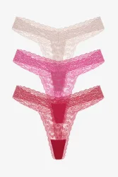 Guess Dreierpack Strings - Light Rose + Pink + Red S Damen