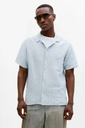 Jack & Jones JORMONTAUK Häkelhemd - Cashmere Blue M Herren