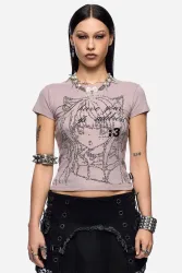 Minga London IP Adress Crop T-Shirt - Dusky Pink XS Damen