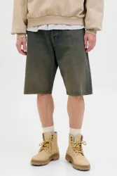 Jack & Jones Iron Extra Baggy Fit Jeans Bermudashorts - Dark Blue Denim L Herren