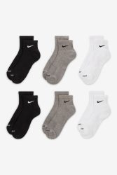 Nike Sechserpack Socken - White + Grey Heather + Black EU42-46