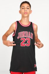 Jordan Mesh Tanktop - Black + Gym Red M Kids