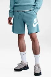 Nike Club Alumni Sweatshorts - Denim Turquoise + White M Herren