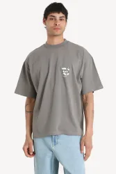 Burocs Rose Wreath Oversize T-Shirt - Charcoal Grey S Herren