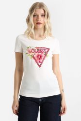 Guess T-Shirt - Cream White M Damen