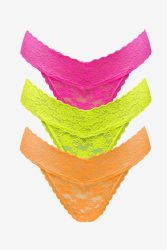 Guess Dreierpack Strings - Orange + Pink + Yellow M Damen