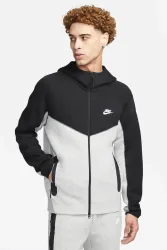 Nike Sportswear Tech Fleece Kapuzensweatjacke - Light Grey Heather + Black S Herren