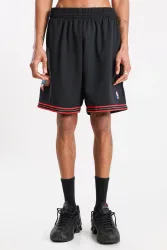 Mitchell & Ness Mesh Shorts - Black + Red M Herren