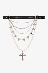 Banned Divine Edge Gürtel - Black + Silver XL/XXL Damen