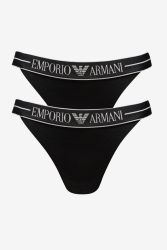 Emporio Armani Doppelpack Strings - Black XS Damen