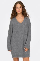 Only Alpha Oversize Strickpullover - Medium Grey Melange M Damen