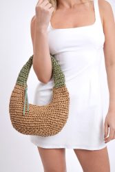 My Accessories London Papierhandtasche - Brown + Green Einheitsgroesse Damen