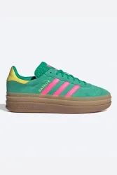 Adidas Originals Gazelle Bold Plateau Sneaker - Court Green + Lucid Pink + Pure Sulfur EU36 Damen
