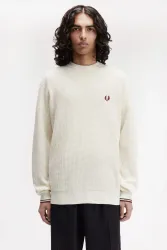 Fred Perry Strickpullover aus Waffelstoff - Offwhite L Herren