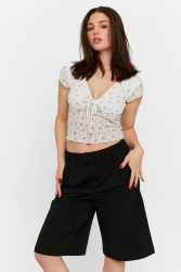 Tally Weijl Spitzen Crop T-Shirt - Offwhite M Damen