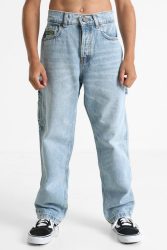 DC Worker Baggy Fit Carpenter Jeans - Indigo Light 26 Kids