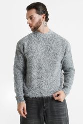 Only & Sons ONSNOAH Hairy Strickpullover - Medium Grey Melange M Herren