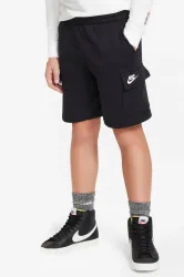 Nike Club Fleece Cargo Sweatshorts - Black L Kids