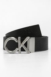 Calvin Klein Metal Bombe Ledergürtel - Black Pebble 95 Herren