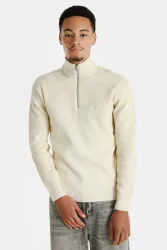 Only & Sons Phil Gerippter Strickpullover - Antique White M Herren