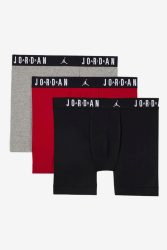 Jordan Air Dreierpack Boxershorts - Gym Red + Black S Herren