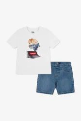 Levi's Baby-Set - Bright White + Blue 6m