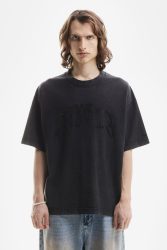 Favela Ribcage Rhinestone Oversize T-Shirt - Black Washed L Herren