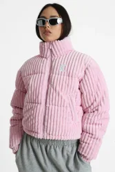 Karl Kani Corduroy Pufferjacke  - Light Pink XS Damen