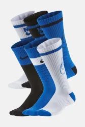Nike Sechserpack Socken - Blue + Black + White EU38-42 Kids