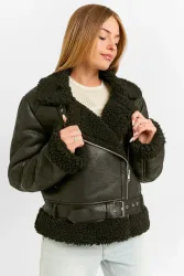 Tally Weijl Oversize Shearling Jacke - Black S Damen