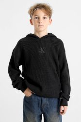 Calvin Klein Jeans Gerippter Strickpullover - Black 16 Kids