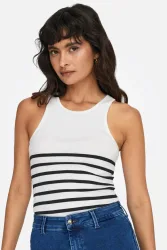 Only Kenya Geripptes Tanktop - Bright White XS Damen