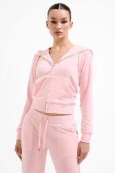 Juicy Couture Robertson Samt Crop Jacke - Almond Blossom S Damen