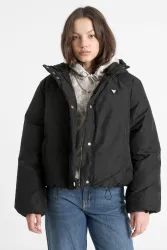 Guess Jacquard Pufferjacke - Black XS Damen