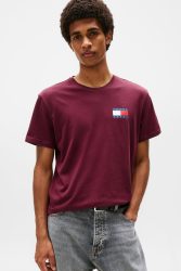Tommy Jeans Essential Flag T-Shirt - Red Wine M Herren