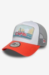 New Era Capri Trucker Cap / Snapback - White + Coral + Light Grey Einheitsgroesse Herren