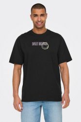 Only & Sons Smiley Art Oversize T-Shirt - Black S Herren