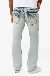True Religion Ricky Straight Fit Jeans - Light Wash Blue 28 Herren