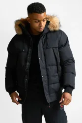 Zavetti Canada Aylmer Puffer Bomberjacke - Jet Black S Herren