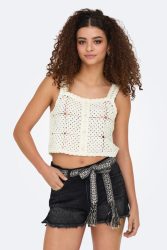 Only ONLAMARI Häkel Crop Top - Egret XS Damen