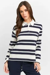 Tally Weijl Langarmshirt - Offwhite + Navy + Blue XS Damen