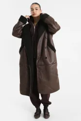 Only ONLOFELIA Shearling Mantel - Chocolate Torte XS Damen