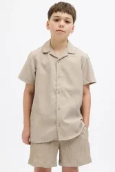 Jack & Jones Junior JJMASSIMO Strukturiertes Hemd - Oxford Tan 164 Kids