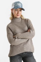 Only ONLKATIA Gerippter Strickpullover - Fungi Melange S Damen