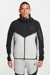 Nike Sportswear Tech Fleece Kapuzensweatjacke - Black + Light Grey Heather XS Herren