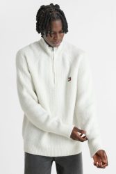 Tommy Jeans Raglan Badge Strickpullover - Ancient White L Herren