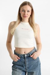 Roxy Iconic Days Geripptes Crop Tanktop - Egret XS Damen